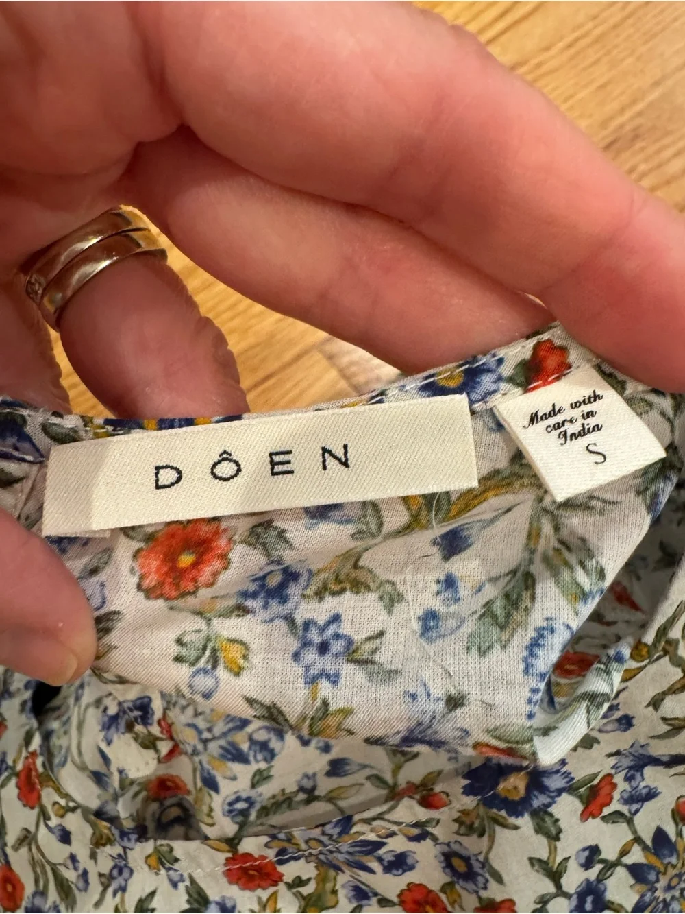 Doen Rhodia Midi Dress in Creme with Multicolor Floral - Picture 9 of 10